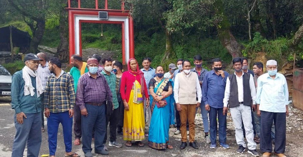 Demonstration for Mankanali-Surkhal Pathak road