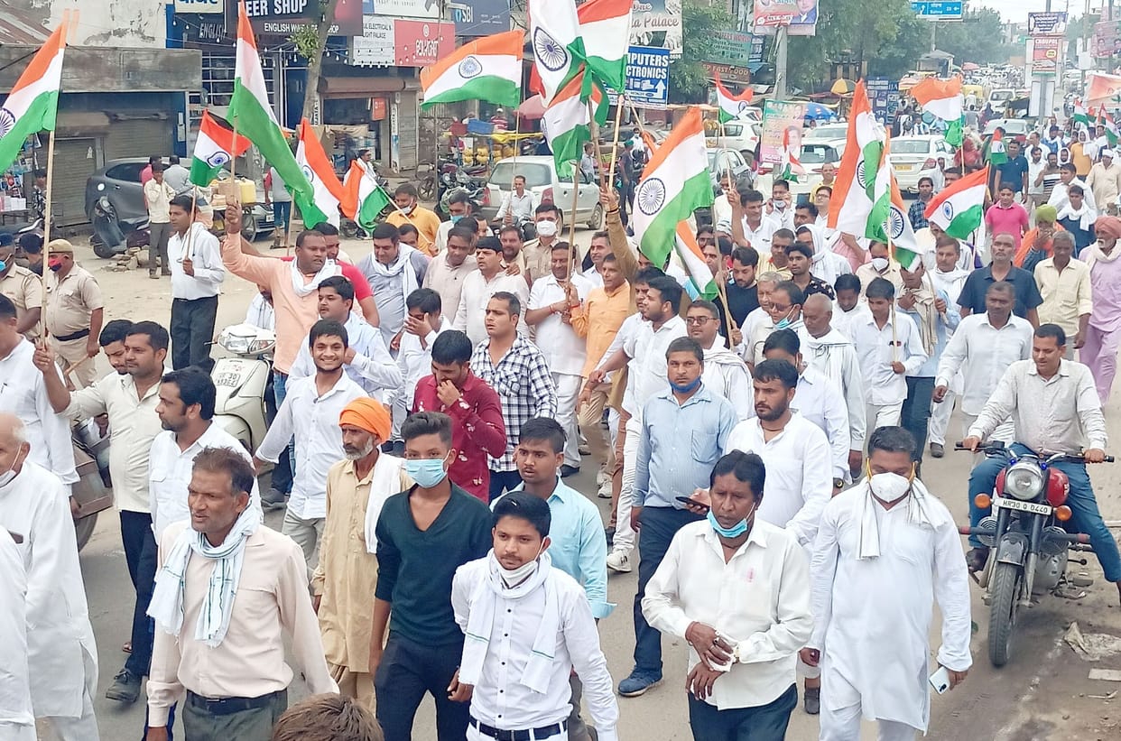 BJP took out tricolor yatra in Palwal