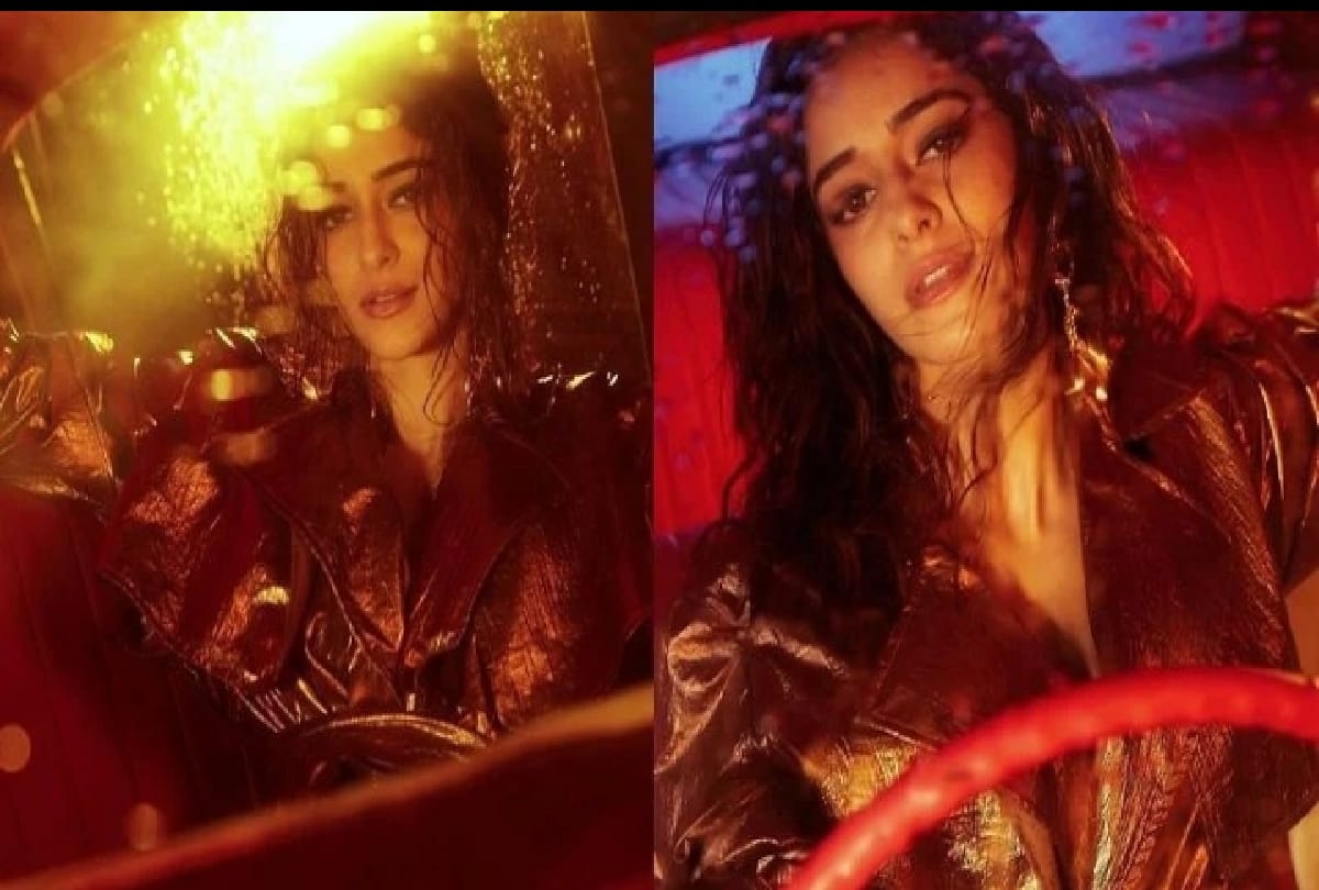 Ananya Panday shares her new photo in Golden metallic trench outfit