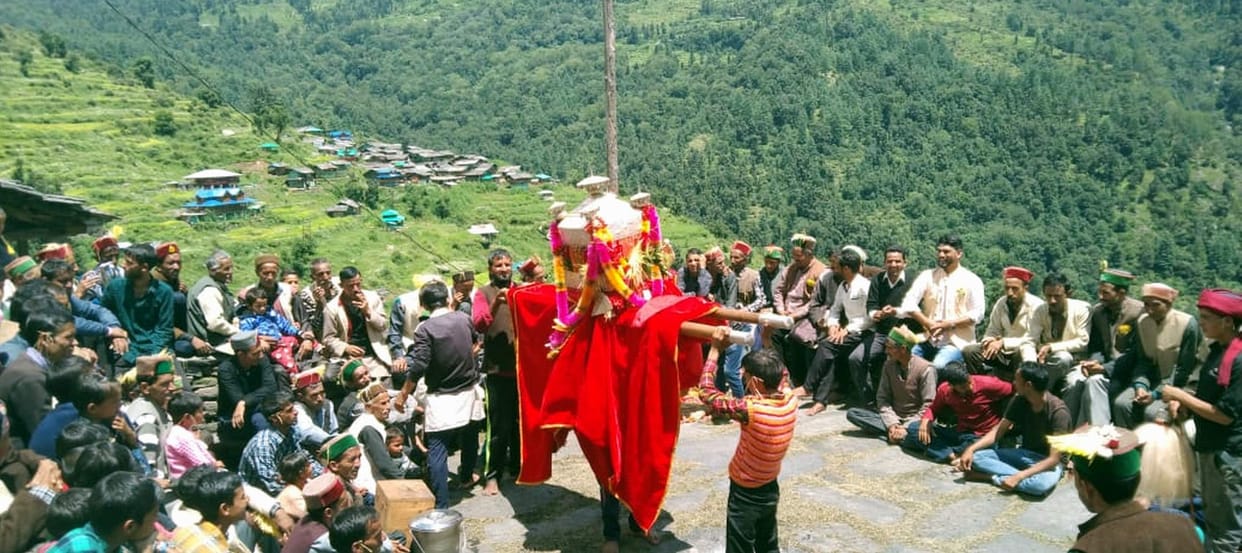 Villagers performed Tandi dance in Sawan fair