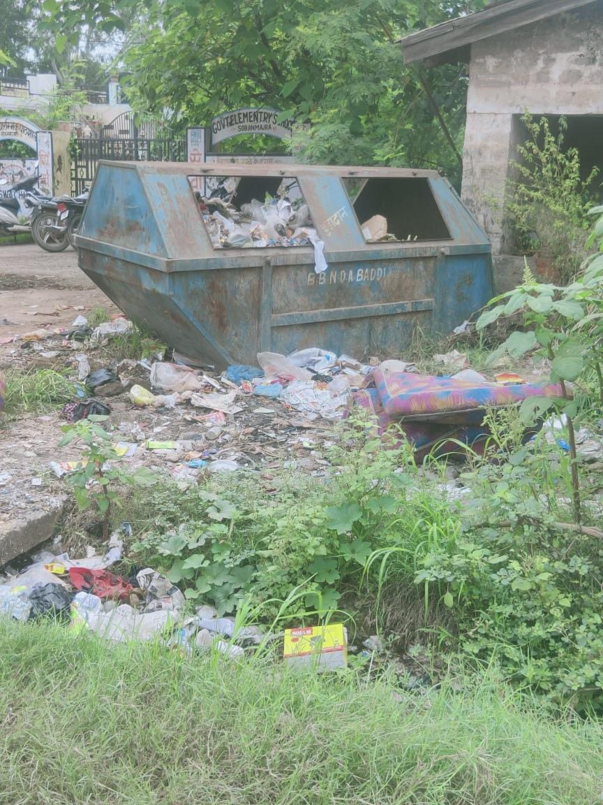 Roadside drains filled with garbage choked in Soban Majra near Panjehra of Nalagarh