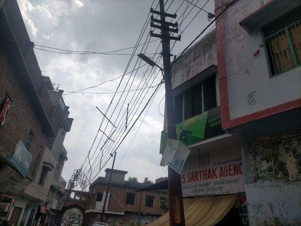 Shattered electric pole is inviting accident