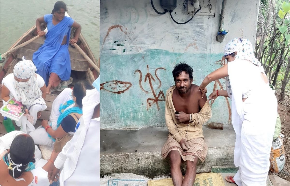 corona warrior and asha worker kamla helped vaccination team in flood area in Rajasthan