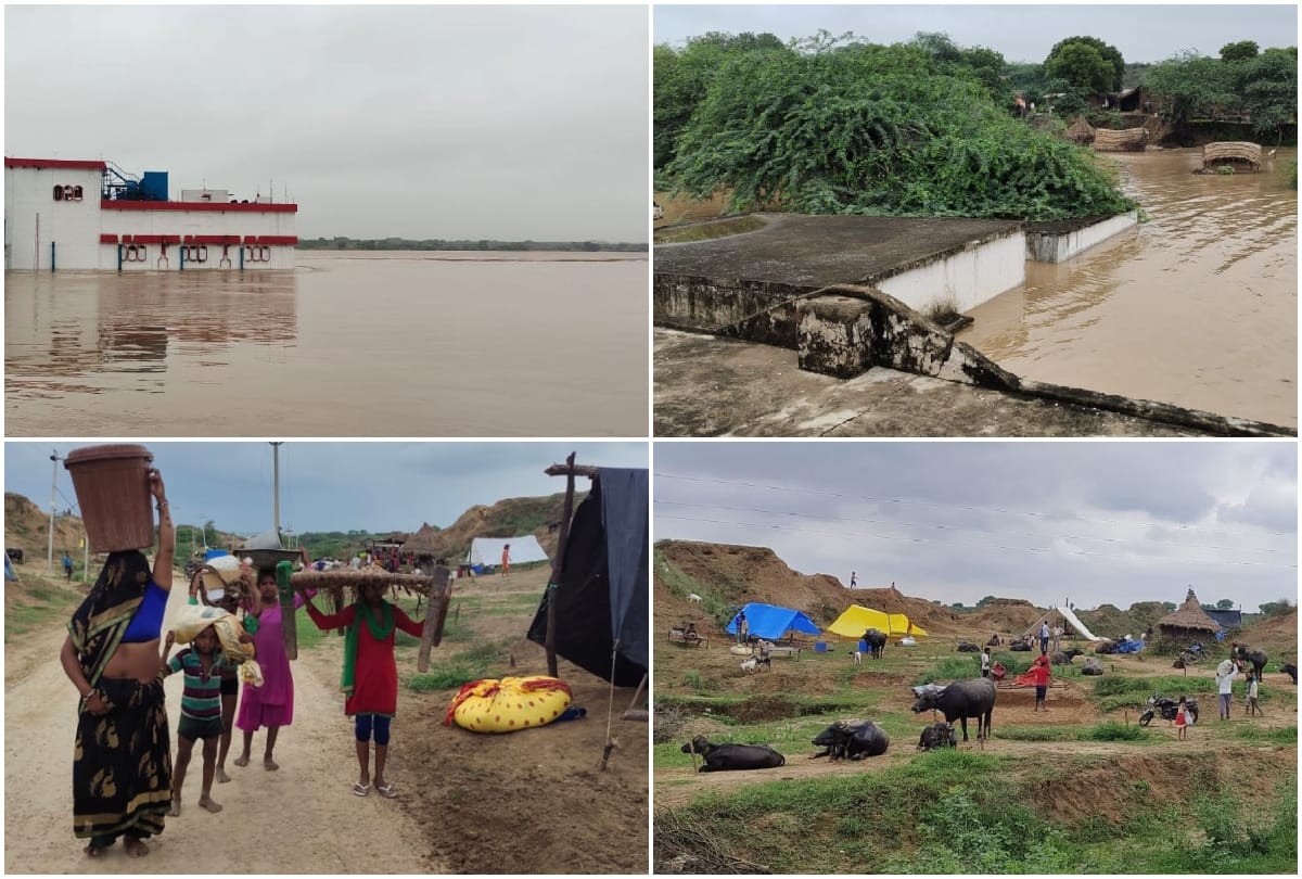 chambal river flood villagers migrated due to flood in agra