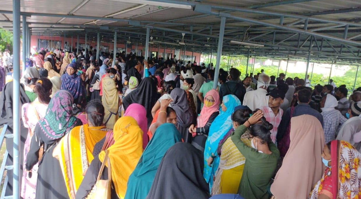 Rush of patients in the OPD of JN medical college