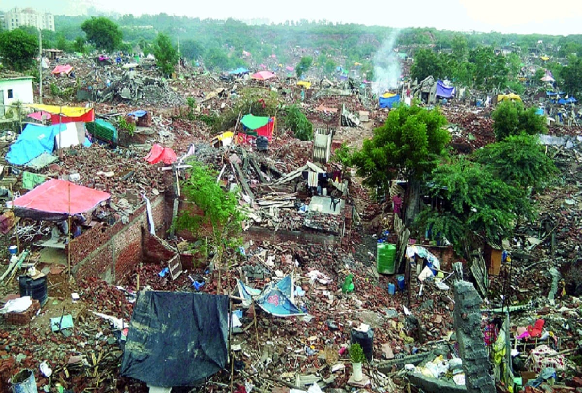 demolition action in khori village is almost 98 percent completed