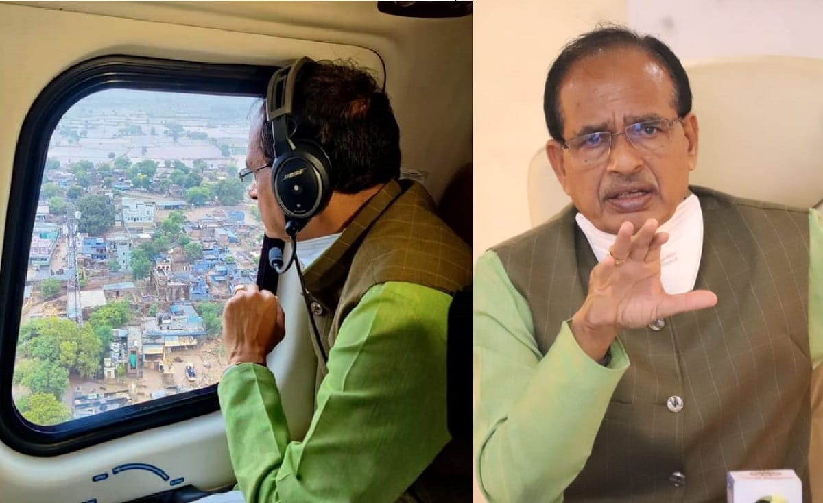 Madhya pradesh CM Shivraj singh visited the flood affected areas of gwalior chambal sambhag and order the necessory arrengemnt for victoms