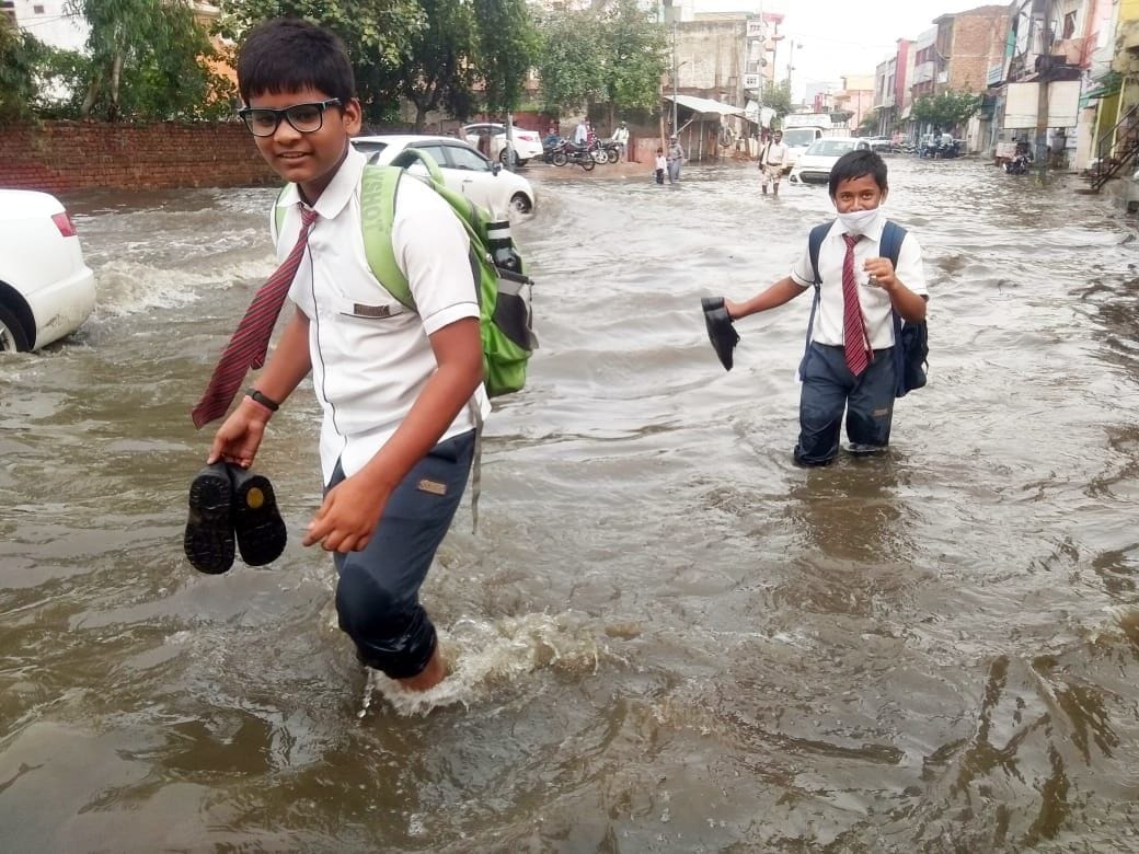 The city was submerged by 44 mm of rain