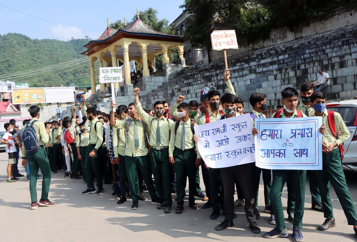 Students took out a rally in the city by boycotting the classes