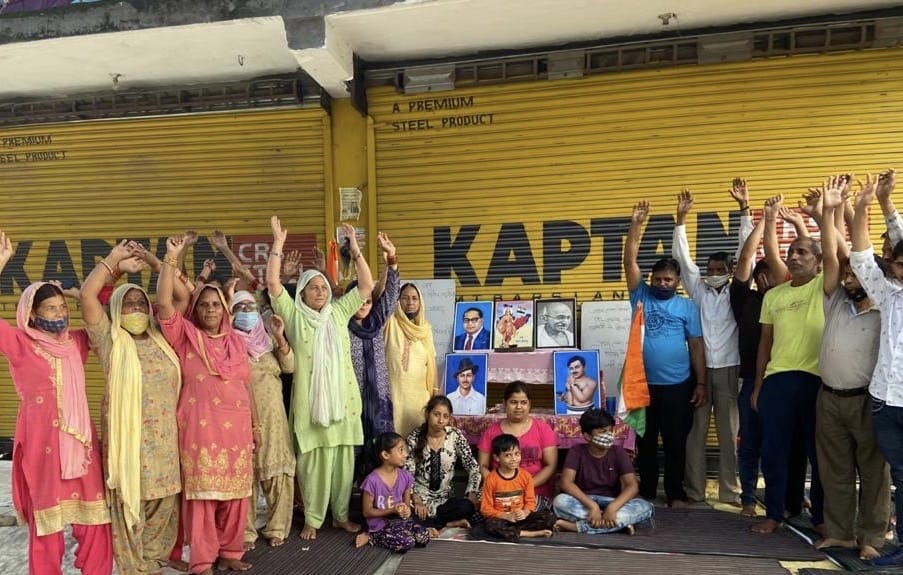 Fourlane affected sitting on indefinite dharna