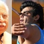 सीएम मनोहर लाल व नीरज चोपड़ा।