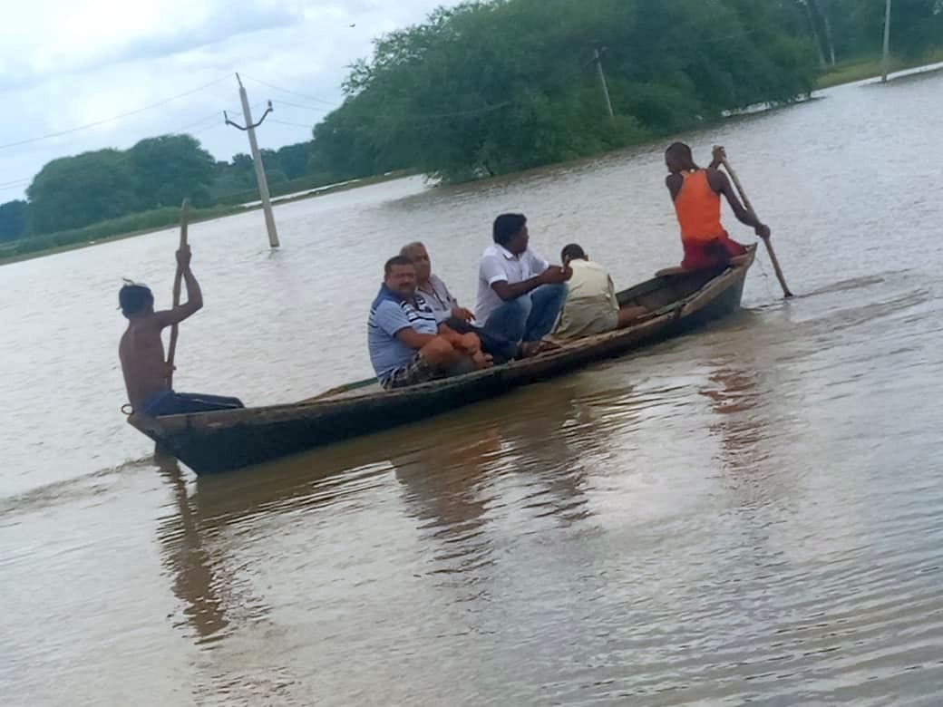Relief work affected by floods in Yamuna, Payaswani rivers