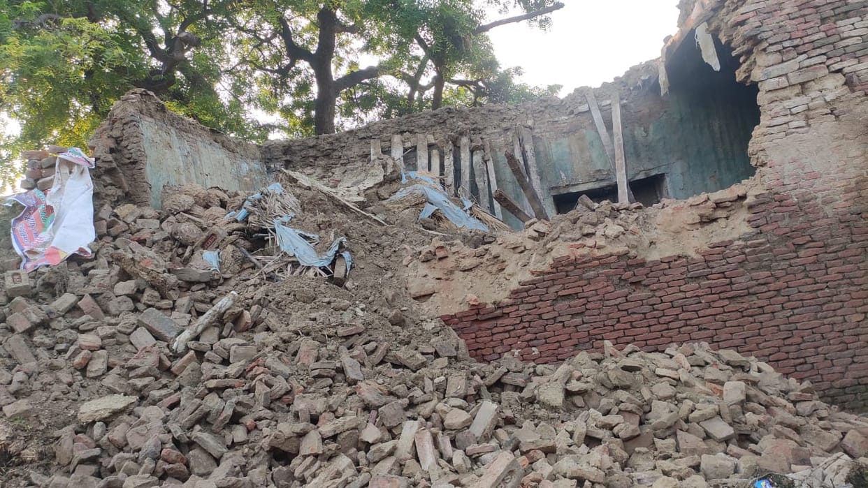 Villager's house collapsed