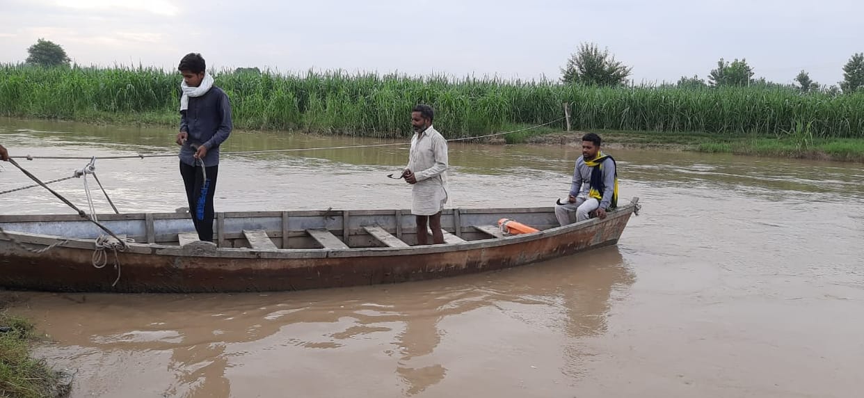 solani river water is filled in the fields