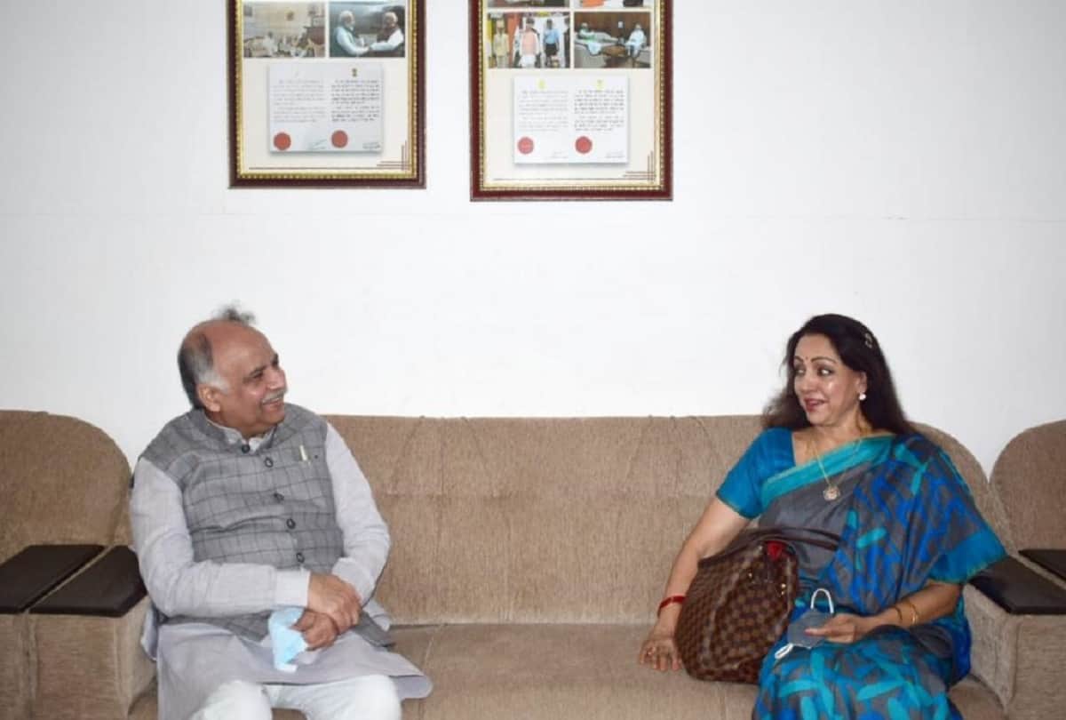 hema malini meets urban development minister ashutosh tandon