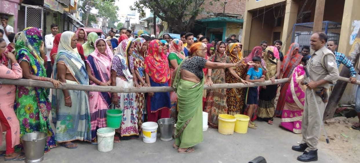 People longing for water, then jammed