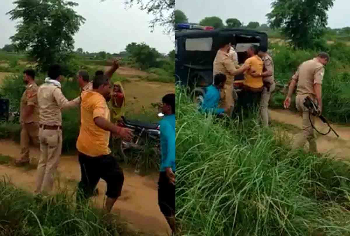 Auraiya: Villagers scuffle with SDM and police accusing them of delay in helping flood victims