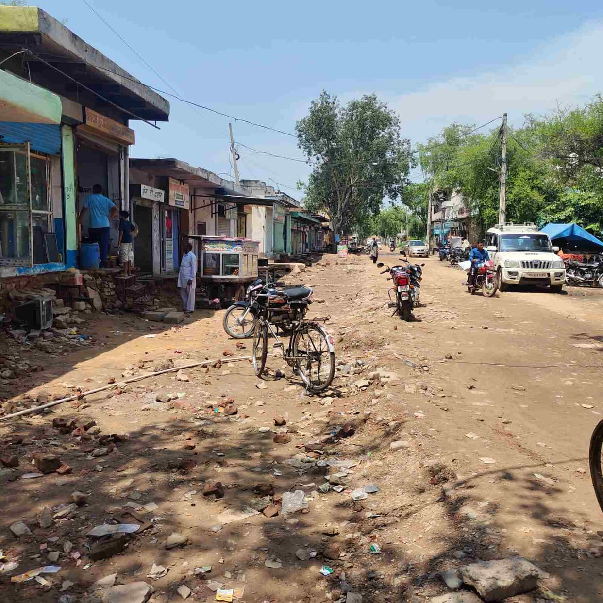 Construction work of Sevadas Market road stuck