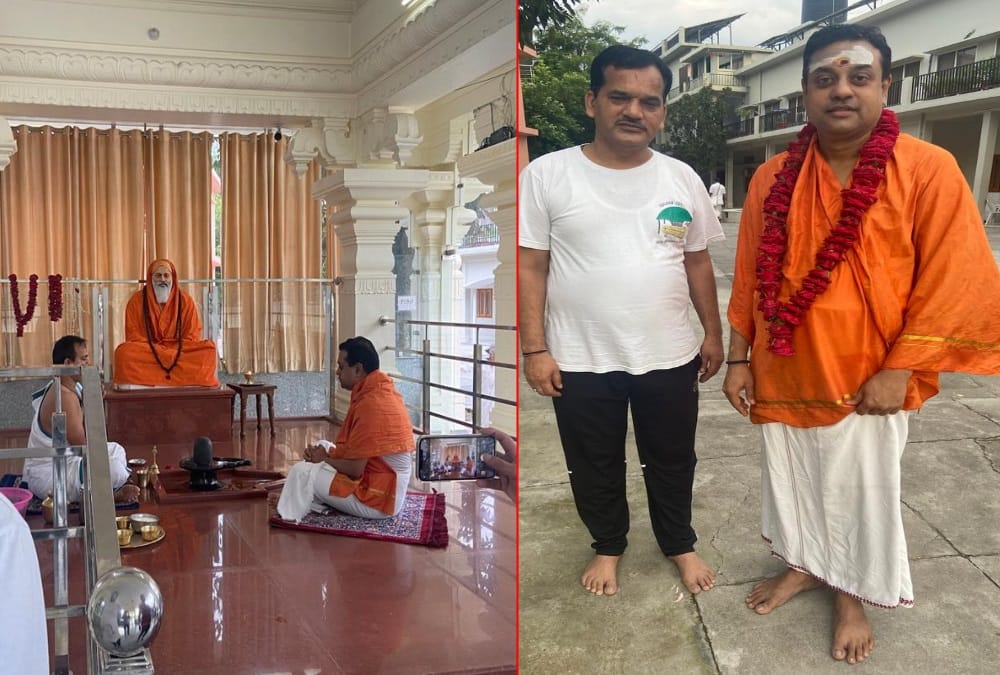 Rishikesh News: Bjp Spokesperson Sambit patra doing Lord Shiva Worship in pm modi guru Swami Dayanand Saraswati Ashram