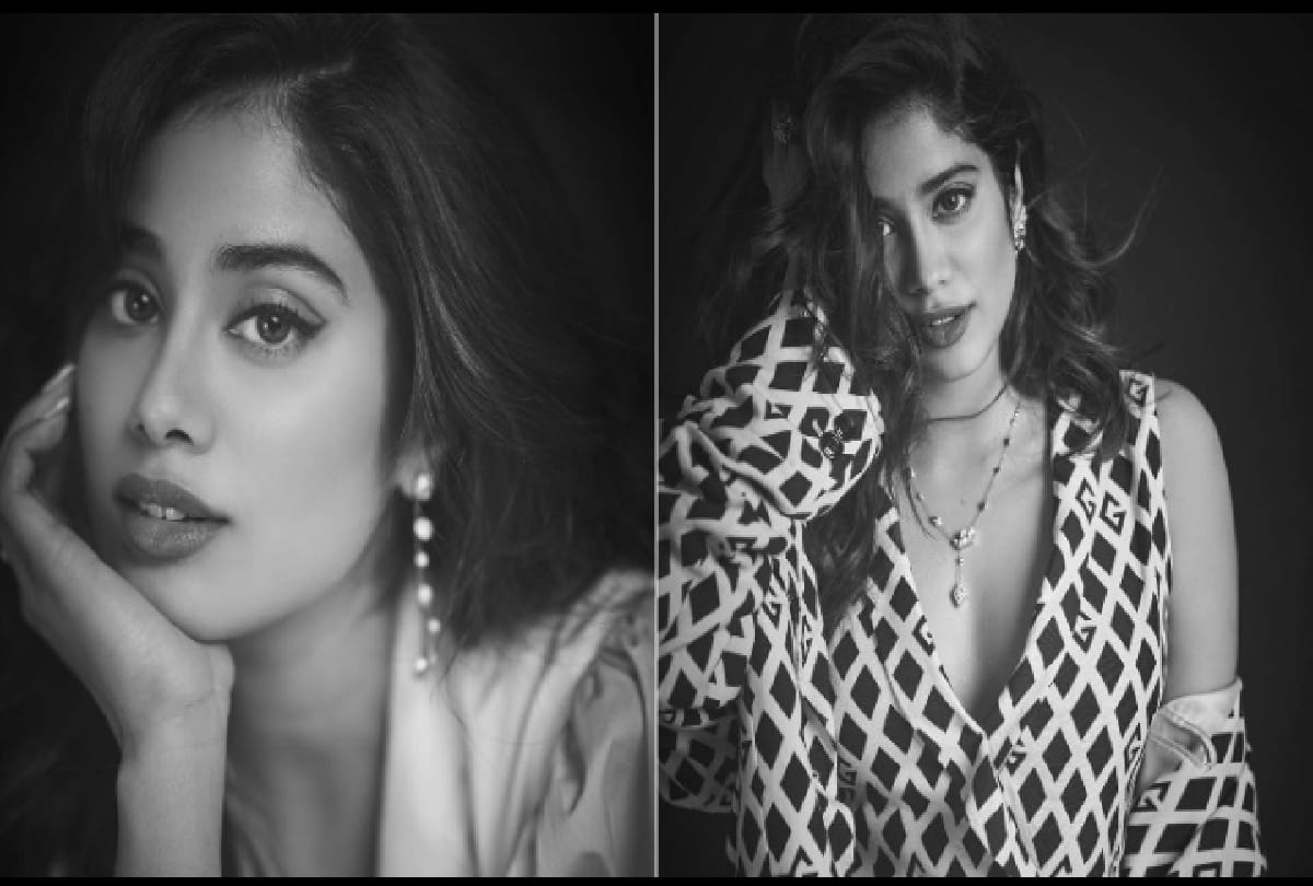 Janhvi Kapoor shared her latest bold black and white pictures on Instagram she is looking very glamorous in it
