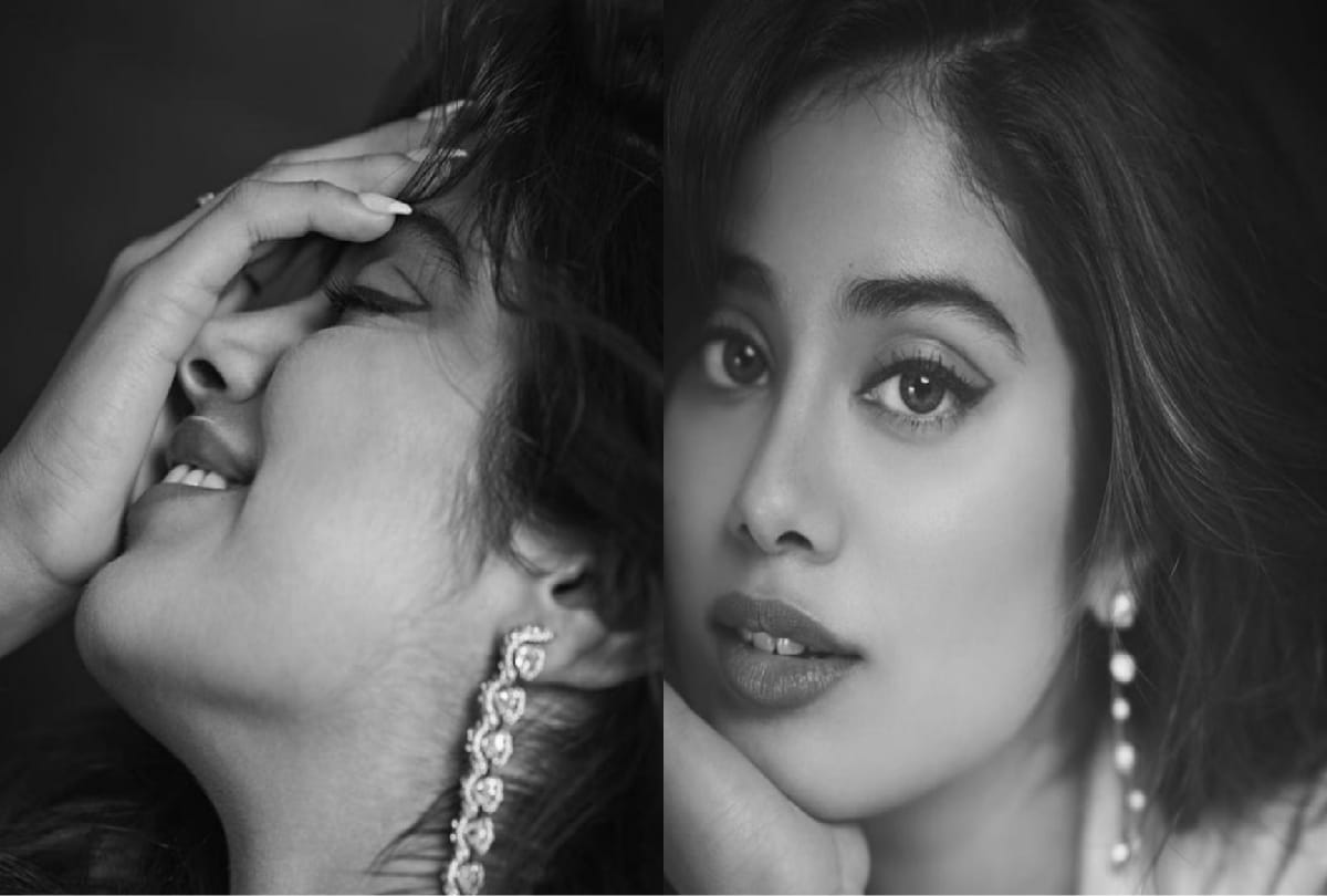 Janhvi Kapoor shared her latest bold black and white pictures on Instagram she is looking very glamorous in it