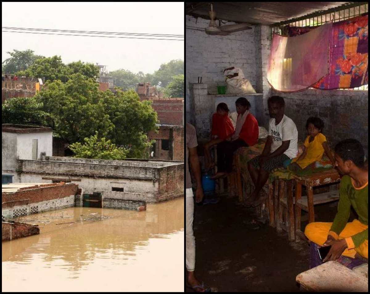 Varanasi Flood victims staying in relief camps leave home medicine and food problem due to incomplete preparations of administration