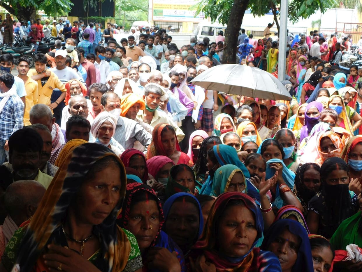 Crowds gathered to get vaccinated, social distancing was blown away
