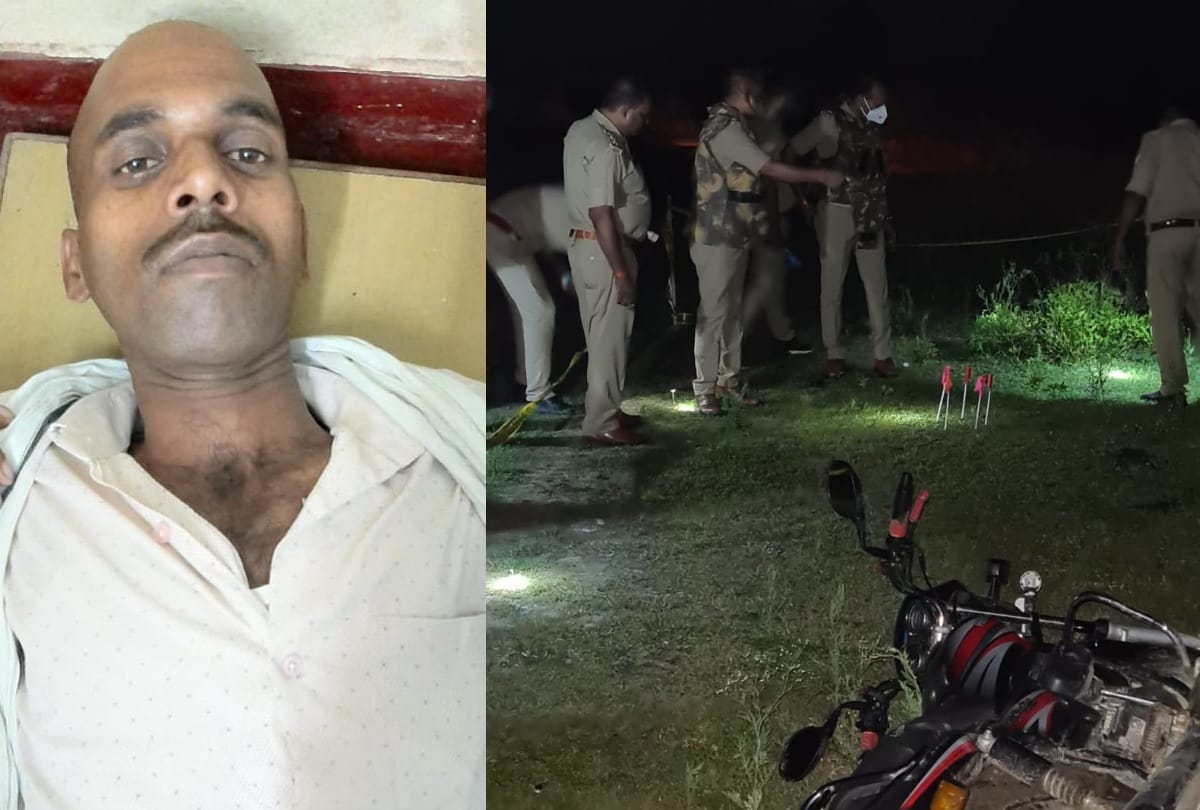 Police encounter with goons in Bahraich.
