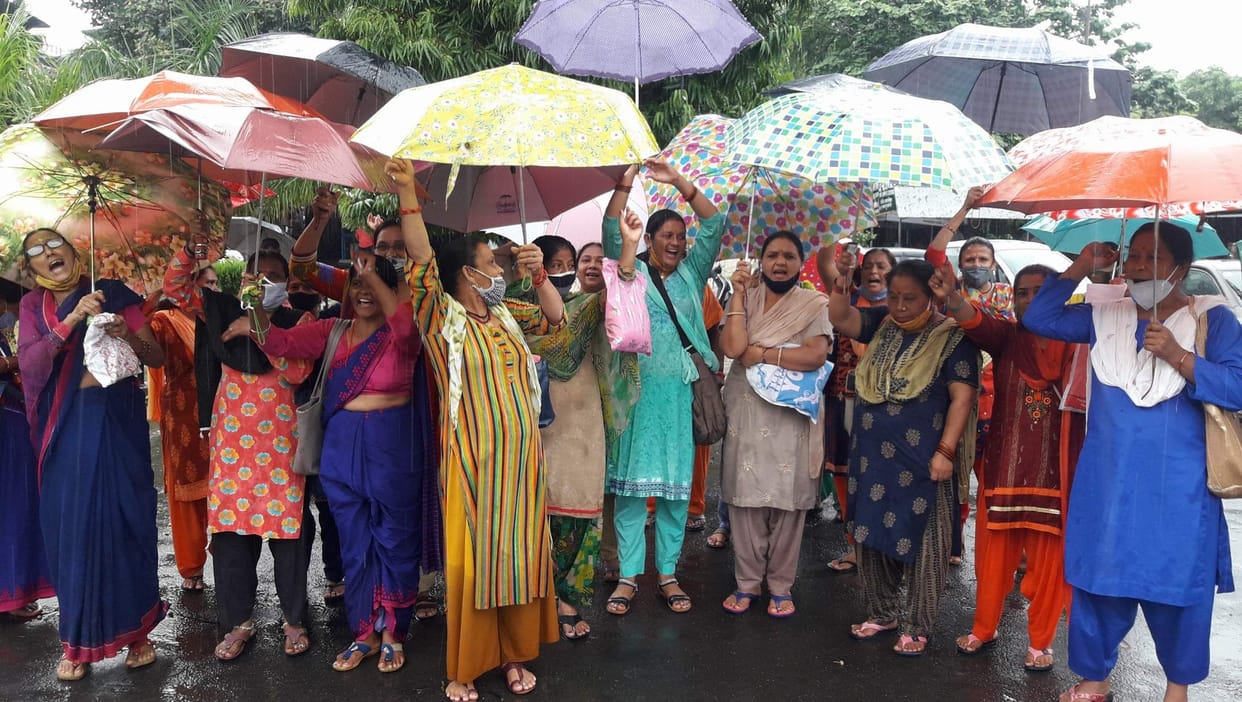 ASHAs demonstrated in Chaubattakhal Tehsil