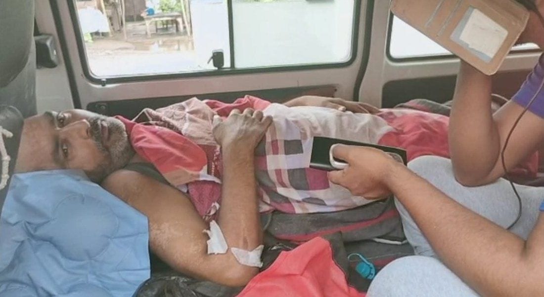 Family reached SP residence from ambulance to PRD jawan, pleading for treatment
