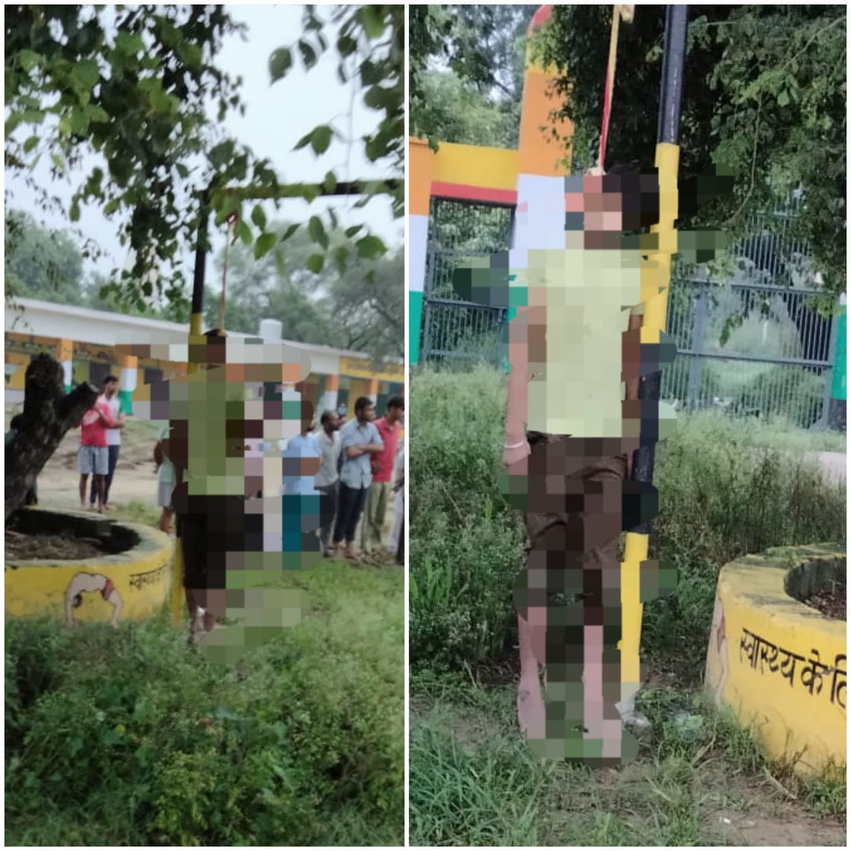 Man dead body hanged on a tree after murder in shamli
