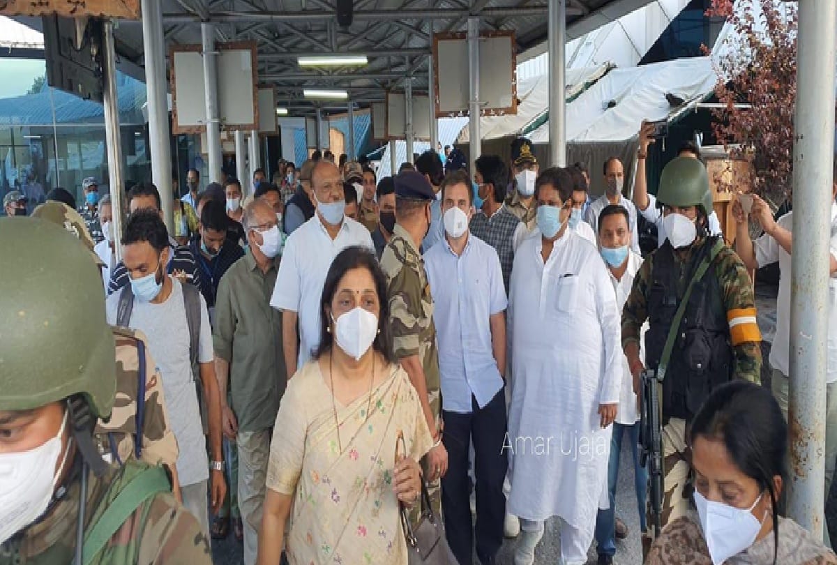 Jammu and Kashmir: Rahul Gandhi reached Kashmir for the first time after the abrogation of Article 370, will also visit Kheer Bhavani temple