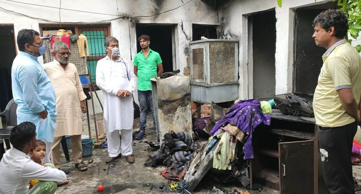Household lost in fire due to short circuit