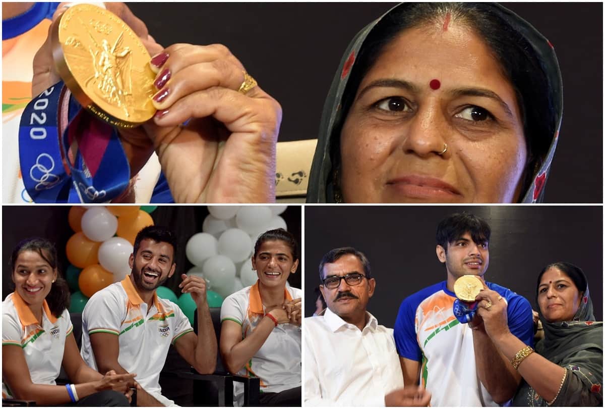 Olympic medalist Neeraj Chopra poses with parents Hockey team poses with coach Sjoerd Marijne