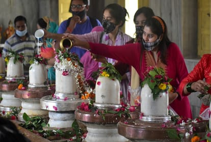 Sawan third Monday: Sangam city became Shiva, the queue of faith in Shivalayas