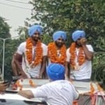 जालंधर पहुंचे भारतीय हॉकी टीम के खिलाड़ी।