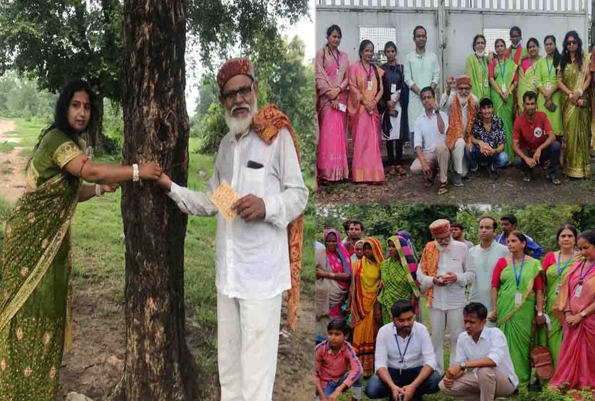 Women and children engaged in the campaign to save the forest