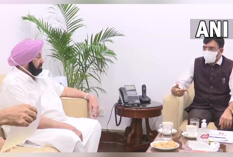 Punjab CM Capt Amarinder Singh met Union Health Minister Mansukh Mandaviya today