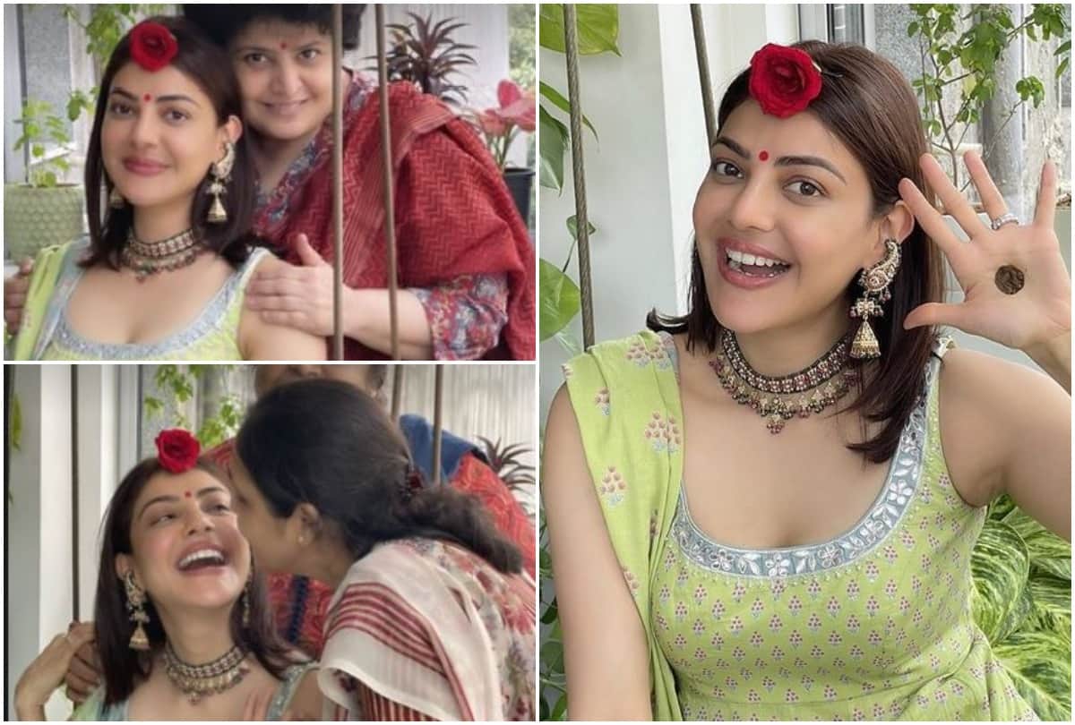 Kajal Aggarwal celebrates first Teej after marriage, shows her tiny mehendi