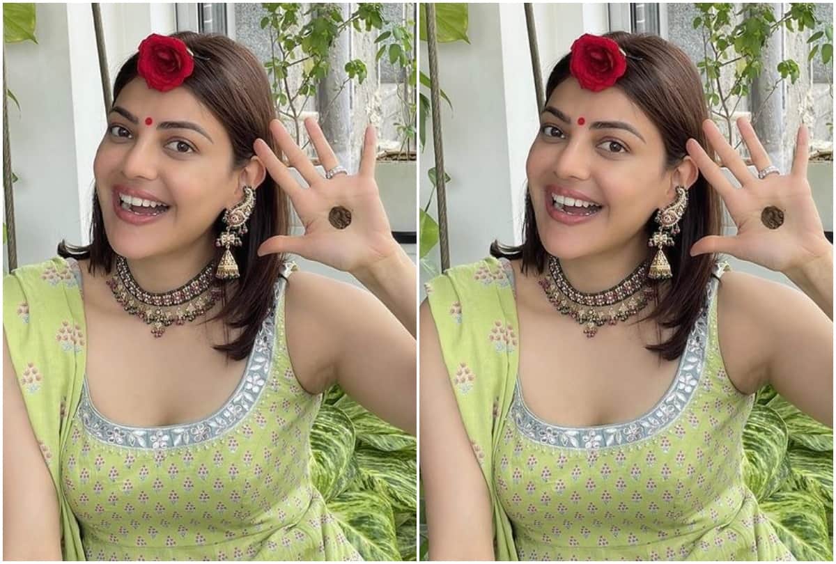 Kajal Aggarwal celebrates first Teej after marriage, shows her tiny mehendi