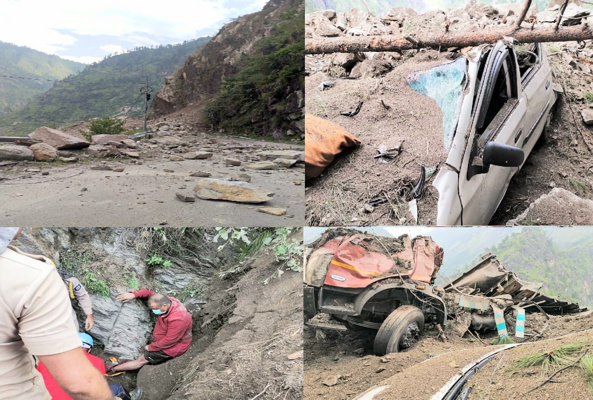 kinnaur himachal landslide latest update: After 16 days boulder fall on  people from the mountain, see the scary scene in the pictures