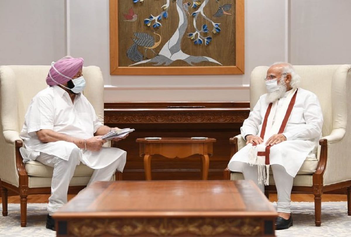 Punjab Chief Minister Captain Amarinder Singh meeting Prime Minister Narendra Modi in Delhi