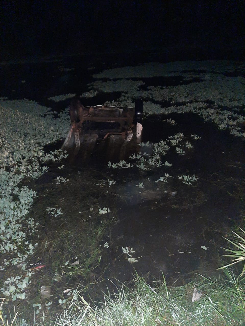 Uncontrolled car overturns in pond, death of two youths