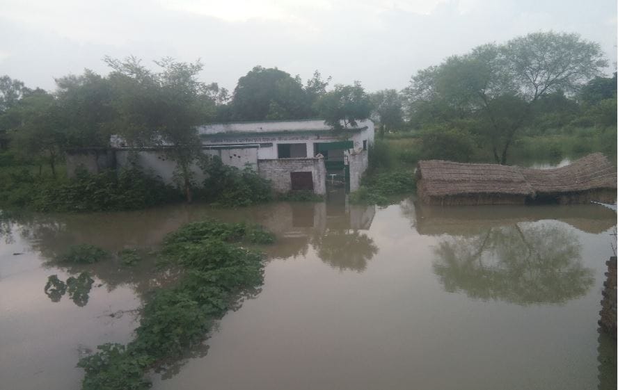 flood in Ballia dead body of laborer was found in flood water in ballia he was missing for four days