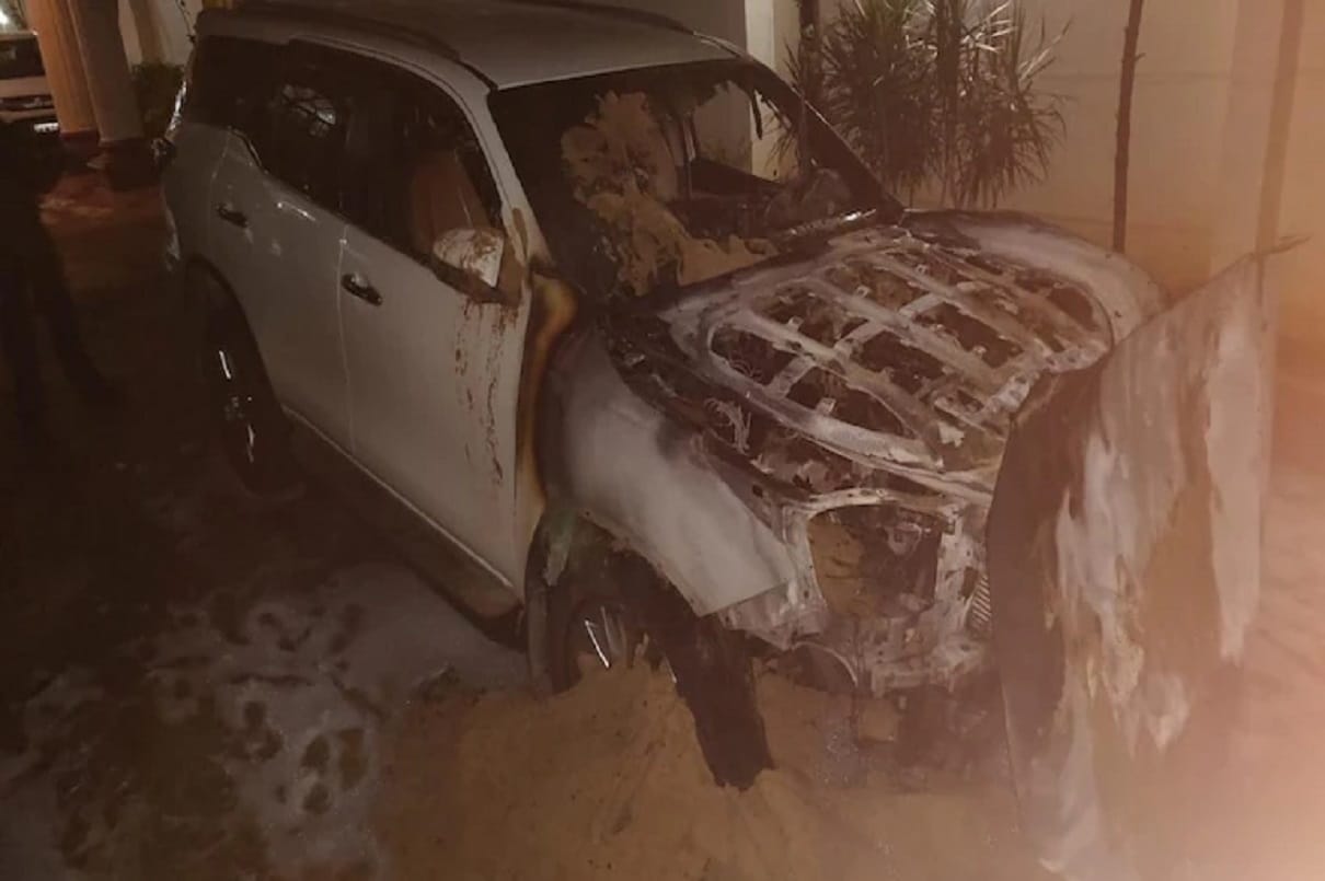 BJP MLA Satish Reddy cars set on fire police probe based on cctv footage