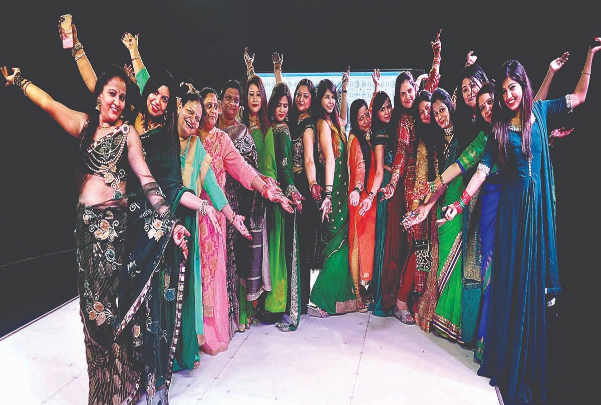 Women celebrated Hariyali Teej by dancing and singing park and banquet hall were buzzing with programs