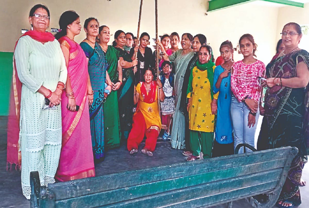 Women celebrated Hariyali Teej by dancing and singing park and banquet hall were buzzing with programs