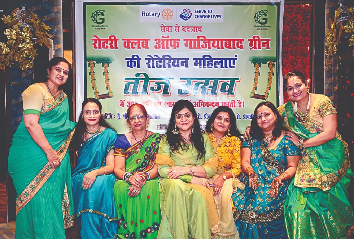 Women celebrated Hariyali Teej by dancing and singing park and banquet hall were buzzing with programs