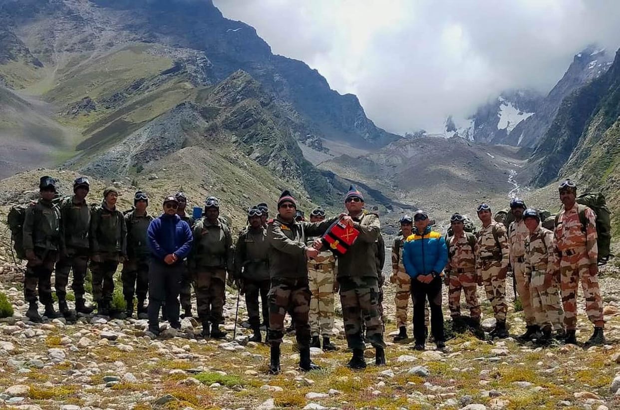 The team left for the climb to Sarup Peak