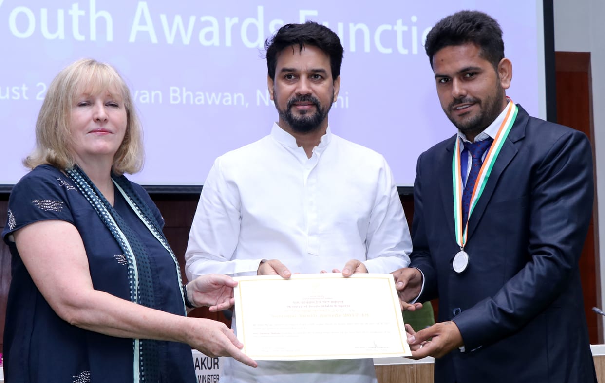 Pradeep Mehla received National Youth Award